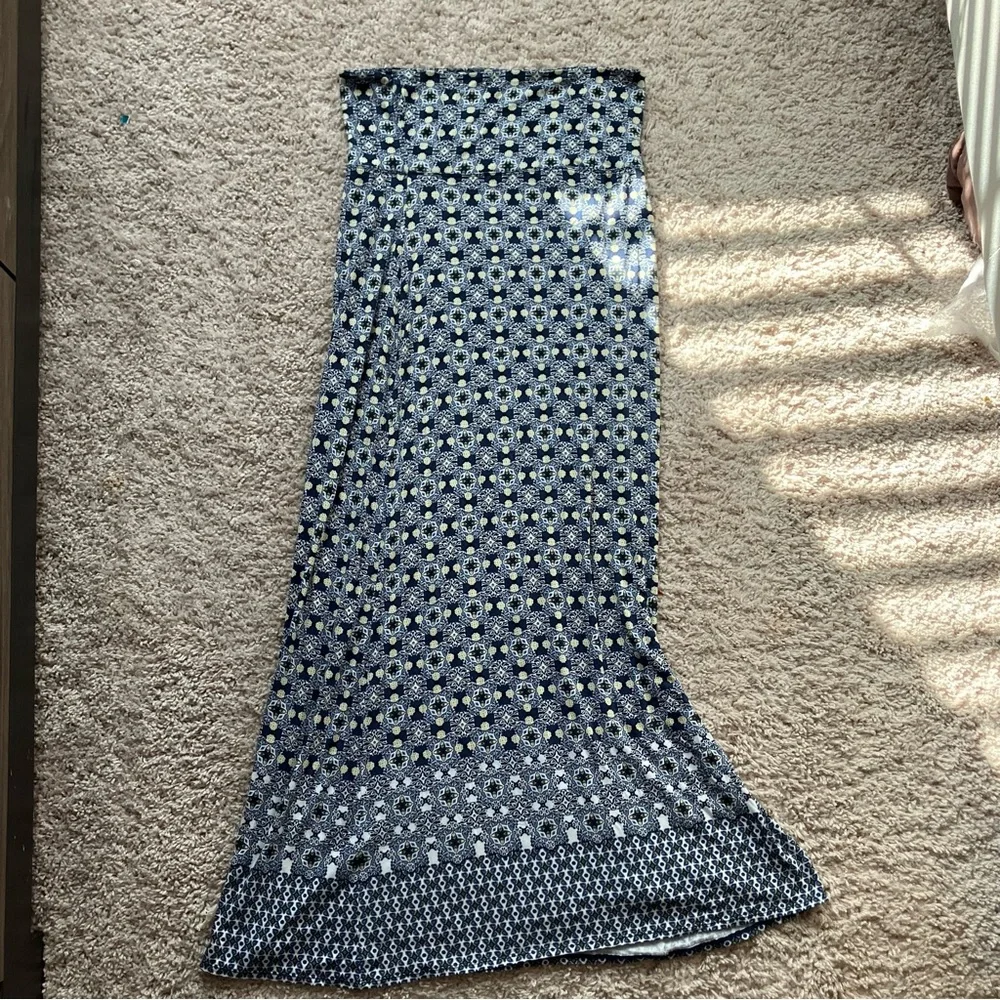 Max edition maxi skirt size S blue yellow white floral boho pattern - Picture 2 of 3